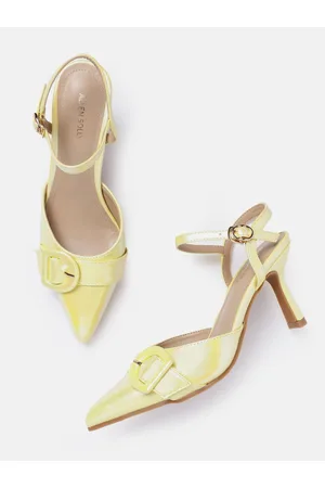 Allen Solly Buckle Detail Slim Heel Mules with Sheen Effect