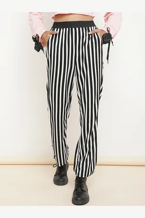 LULU & SKY Women Vertical Striped Straight Fit Trousers
