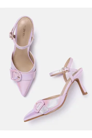 Allen Solly Buckle Detail Slim Heel Mules with Sheen Effect