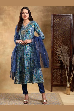 Bani Women Abstract Printed Sequinned Kurta with Trousers & Dupatta