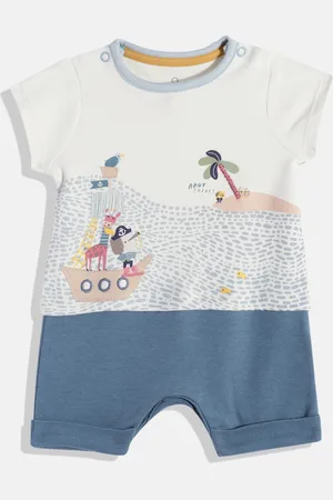 Mothercare Infant Boys Printed Pure Cotton Romper