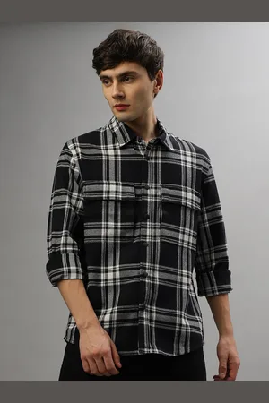 Antony Morato Tartan Checked Spread Collar Casual Pure Cotton Shirt