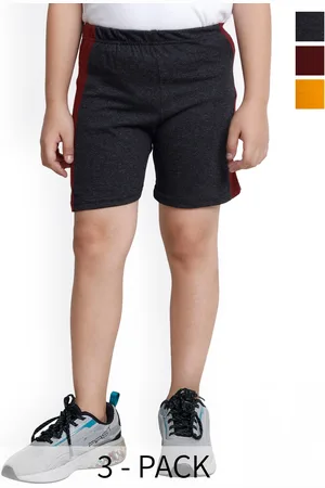 BAESD Boys Pack Of 3 High Rise Cotton Sports Shorts