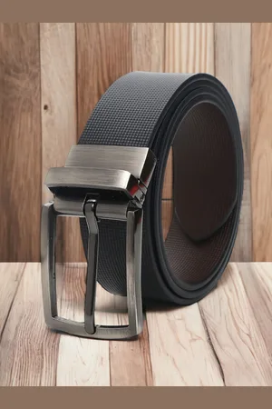 CRUSSET Men Textured Leather Reversible Formal Belt