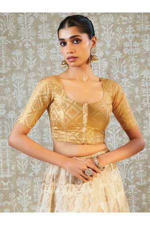 Soch Golden Woven Design Saree Blouse
