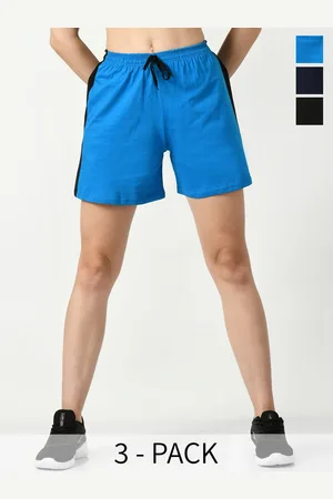 BAESD Women Pack of 3 High-Rise Pure Cotton Sports Shorts
