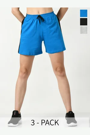 BAESD Women Pack of 3 High-Rise Pure Cotton Sports Shorts