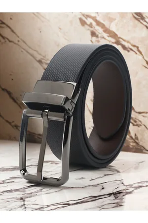 CRUSSET Men Textured Reversible Leather Formal Belt