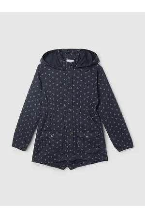 Max Collection Girls Conversational Printed Hooded Longline Pure Cotton Jacket
