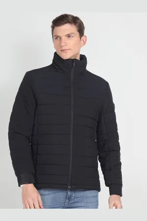 Arrow Mock Collar Long Sleeve Zip Detail Puffer Jacket