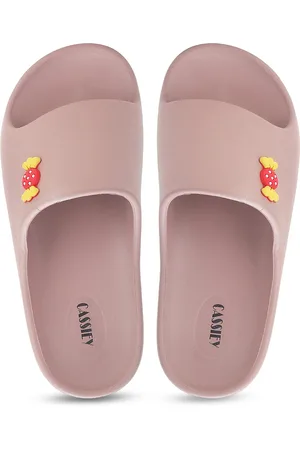 CASSIEY Women Chocolate Detail Lightweight Anti-Skid Rubber Sliders