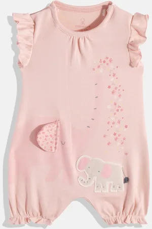 Mothercare Infant Girls Printed Pure Cotton Rompers