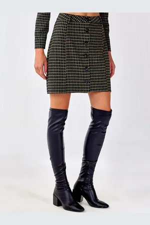 COVER STORY Checked Straight Skirt