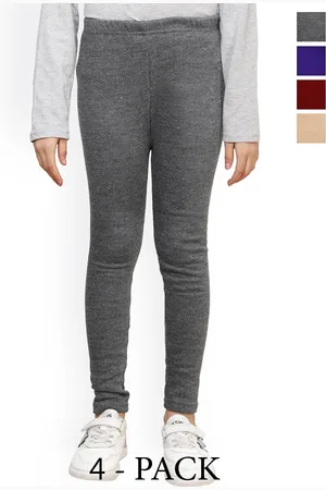 BAESD Girls Pack Of 4 Woolen Ankle-Length Leggings