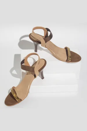 Inc 5 Women Gold-Toned Embellished Slim Heels