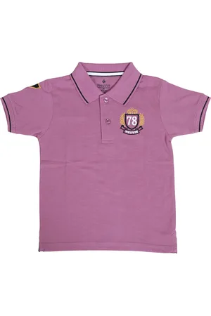 BAESD Boys Brand Logo Printed Polo Collar Cotton T-shirt