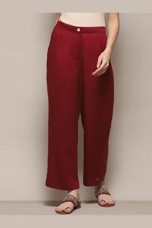 Biba Women Relaxed Straight Leg Cotton Parallel Trousers