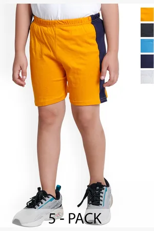 BAESD Boys Pack Of 5 High Rise Cotton Sports Shorts