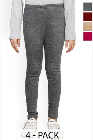 BAESD Girls Pack Of 4 Warm Woolen Ankle Length Leggings