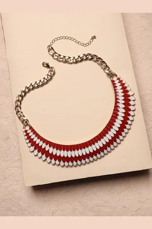 Sangria Gold-Toned Gold-Plated Contrast Collar Necklace