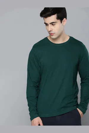 Mast & Harbour Green Round Neck Long Sleeve Cotton T-shirt