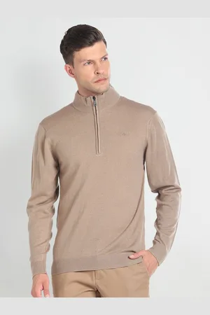 Arrow Mock Collar Acrylic Wool Pullover