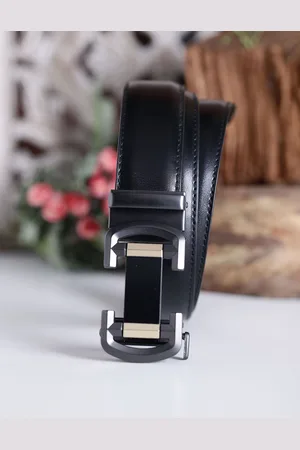 ZEVORA Men Autolock Buckle Leather Belt