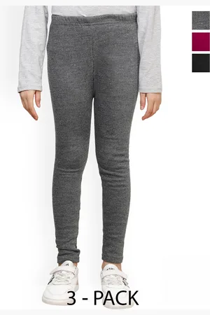 BAESD Girls Pack Of 3 Woollen Ankle-Length Leggings