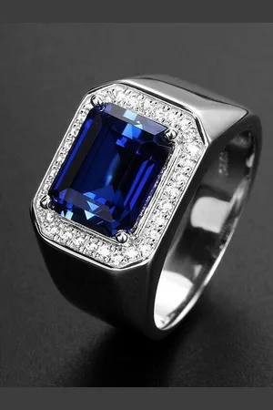 Myki Men Silver-Plated CZ-Studded Finger Ring