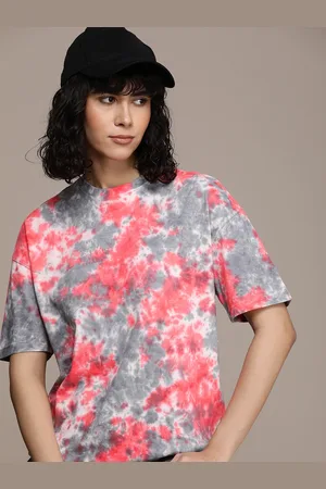 Roadster Tie & Dye Dyed Drop-Shoulder Sleeves Boxy T-shirt