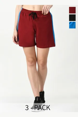 BAESD Women Pack Of 3 High-Rise Pure Cotton Shorts