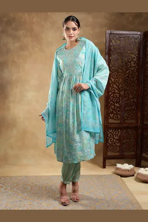 Bani Women Ethnic Motifs Embroidered Pleated Kurta with Trousers & Dupatta