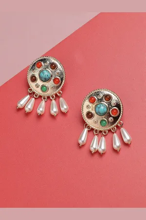 Sangria Gold Plated Drop Earrings