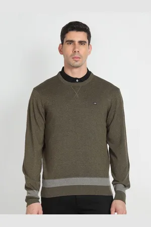 Arrow Geometric Self Design Pure Cotton Pullover