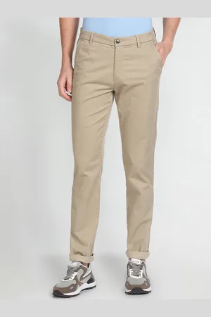 Arrow Men Slim Fit Low-Rise Cotton Chinos Trousers