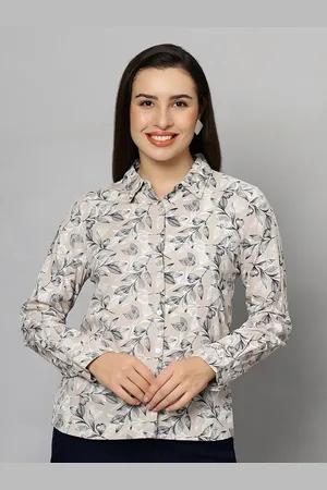 Chemistry Original Floral Printed Spread Collar Long Sleeves Casual Shirt