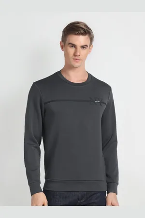 Arrow Round Neck Long Sleeved Pullover Sweatshirt