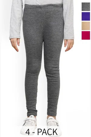 BAESD Girls Pack Of 4 Super Warm Woolen Ankle-Length Leggings