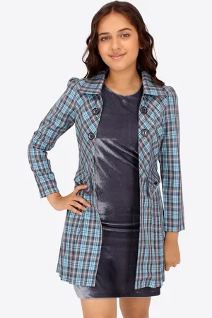 CUTECUMBER Girls Velvet Sheath Dress With Jacket