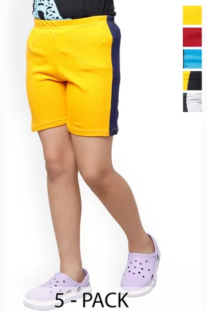 BAESD Girls Pack Of 5 High-Rise Sports Shorts