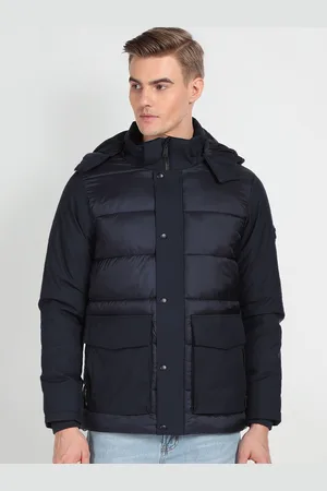 Arrow Hooded Long Sleeve Nylon Puffer Jacket
