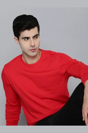 Mast & Harbour Red Long Sleeves Cotton T-shirt