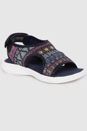 Kook N Keech Women Blue & Yellow Tribal Print Sports Sandals