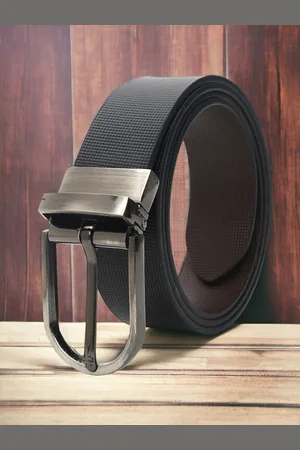 CRUSSET Men Textured Reversible Leather Formal Belt