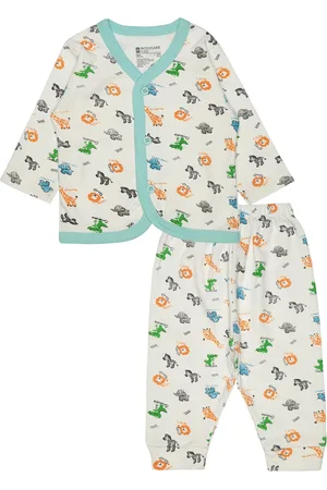 BodyCare Unisex Kids Printed Pure Cotton Top with Pyjamas