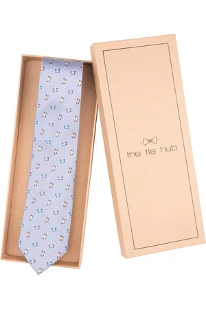 The Tie Hub Men Printed Pure Silk Skinny Tie