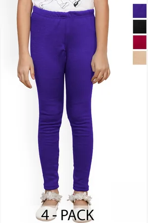 BAESD Girls Pack Of 4 Woolen Ankle-Length Leggings