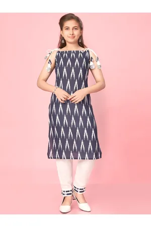Aarika Girls Tie Up Neck Cotton Kurta