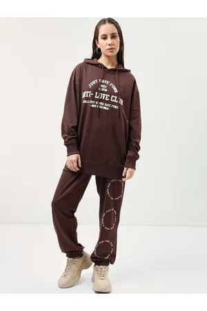 Bewakoof Typography Printed Sweatshirt With Joggers Co-Ords