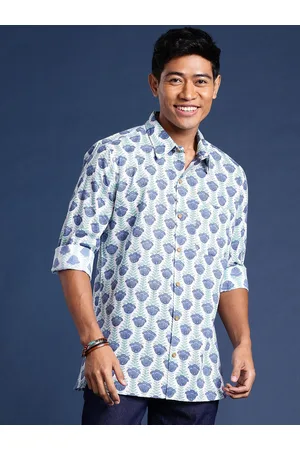 Taavi Men Block Print Legacy Pure Cotton Printed Casual Shirt